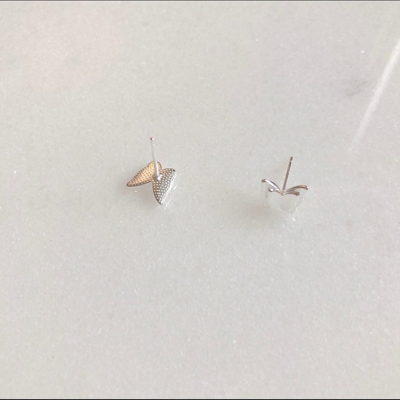 S925 Sterling Silver Butterfly Stud Earrings - Picture 4 of 7